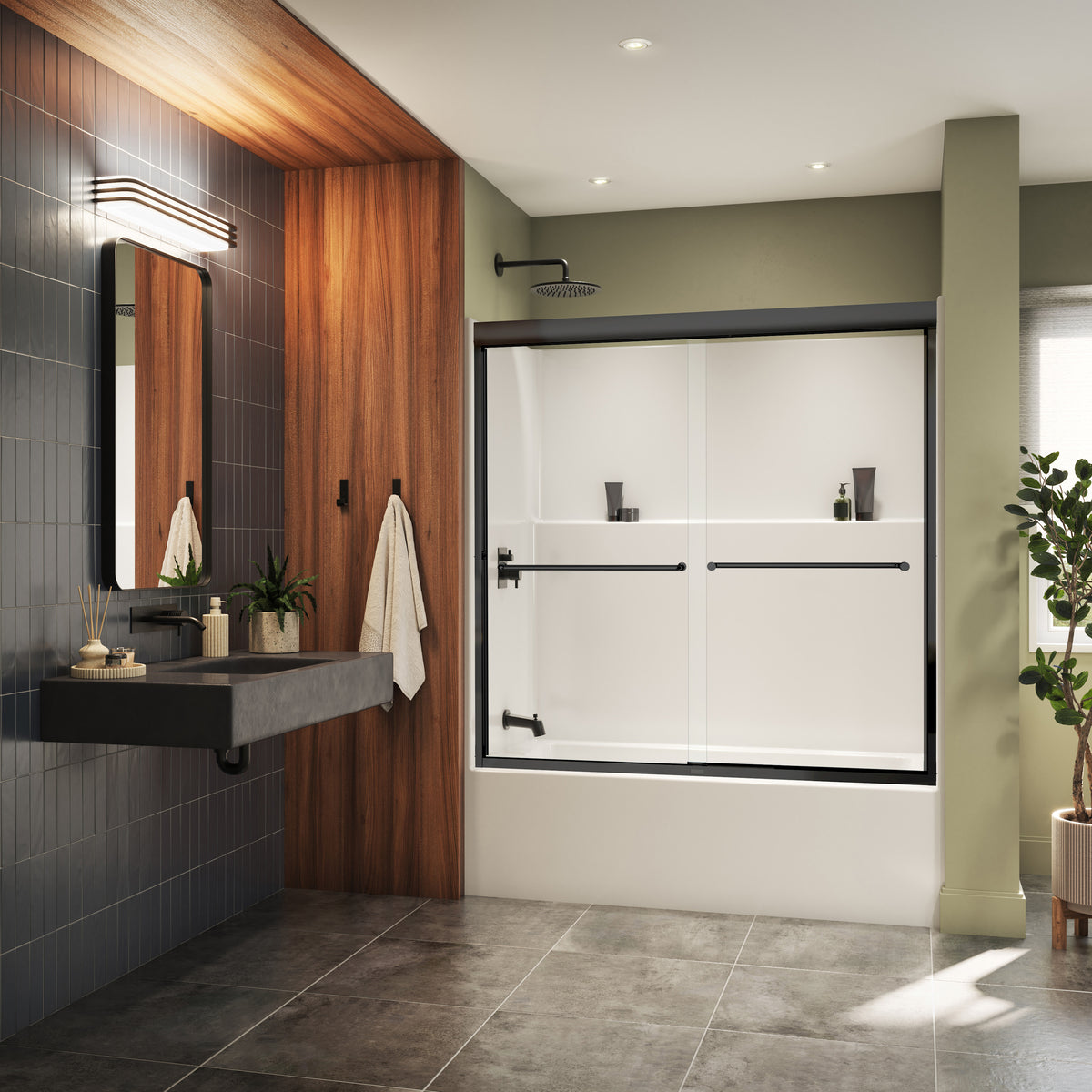 Neptune Misca 55-59 x 57 in 6mm Bypass Tub Door for Alcove Installation - image 9