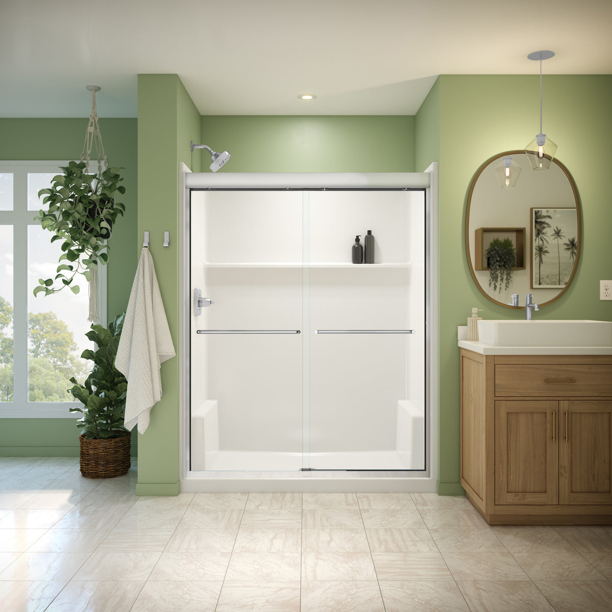 Neptune Misca 55-59 x 71 in 6mm Bypass Shower Door for Alcove Installation
