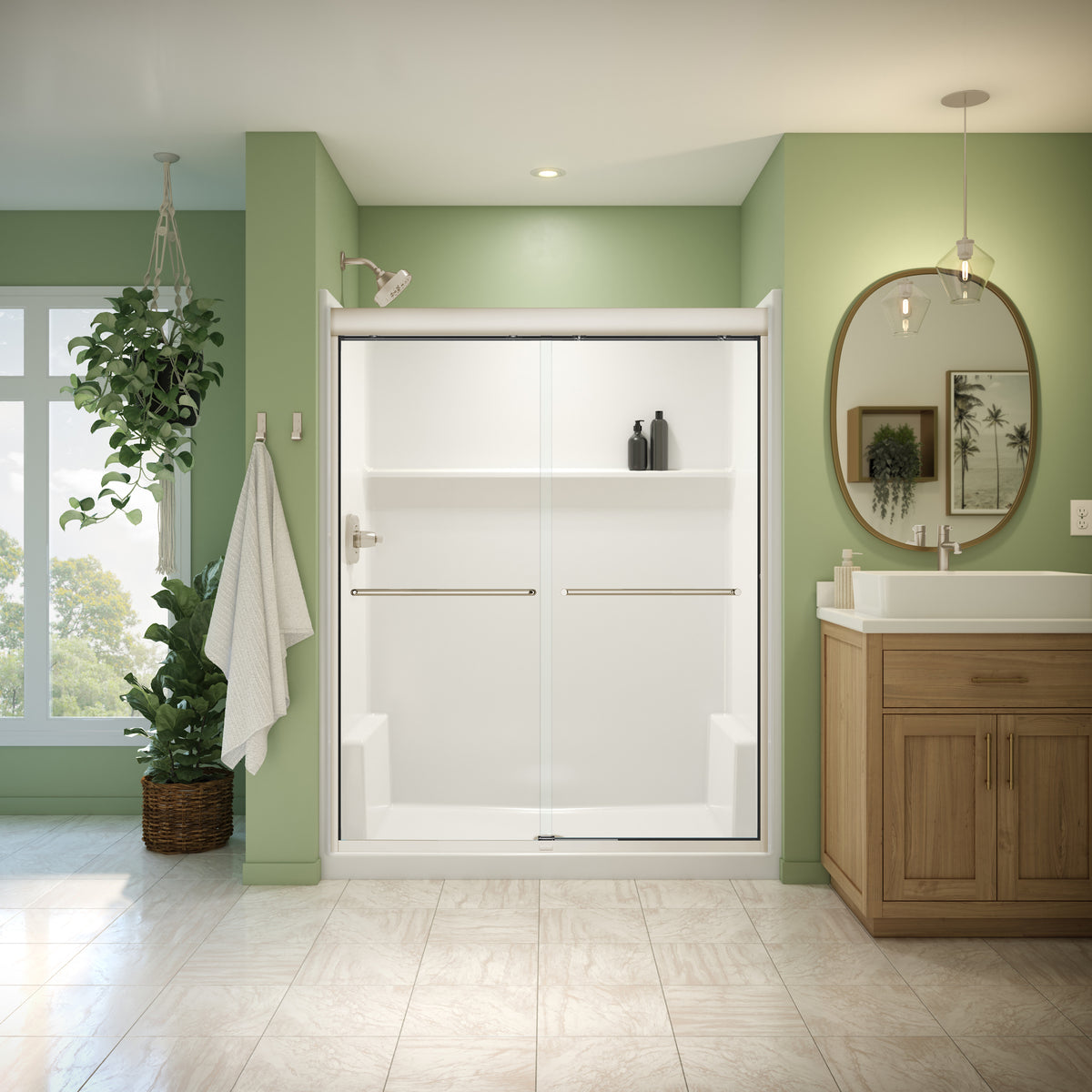 Neptune Misca 55-59 x 71 in 6mm Bypass Shower Door for Alcove Installation - image 5