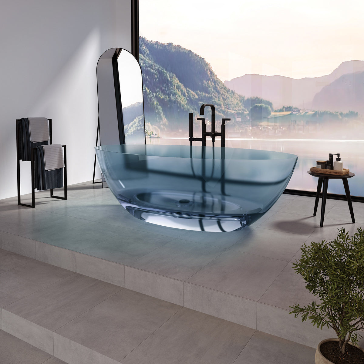 Neptune Mosta 6732 AFR Solid Surface Freestanding Center Drain Double Ended Bathtub - image 2