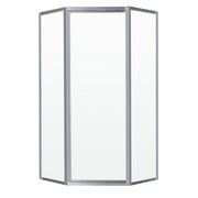 Neptune Ovada Neo-Angle 38 x 38 x 70 in 4 mm Pivot Shower Door for Corner Installation with Clear Glass in Chrome