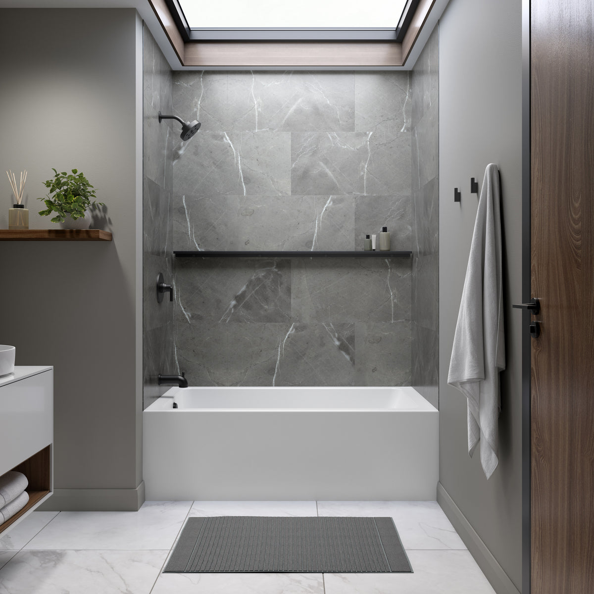 Neptune Pia 3060 IFS AFR Acrylic Alcove Bathtub in White