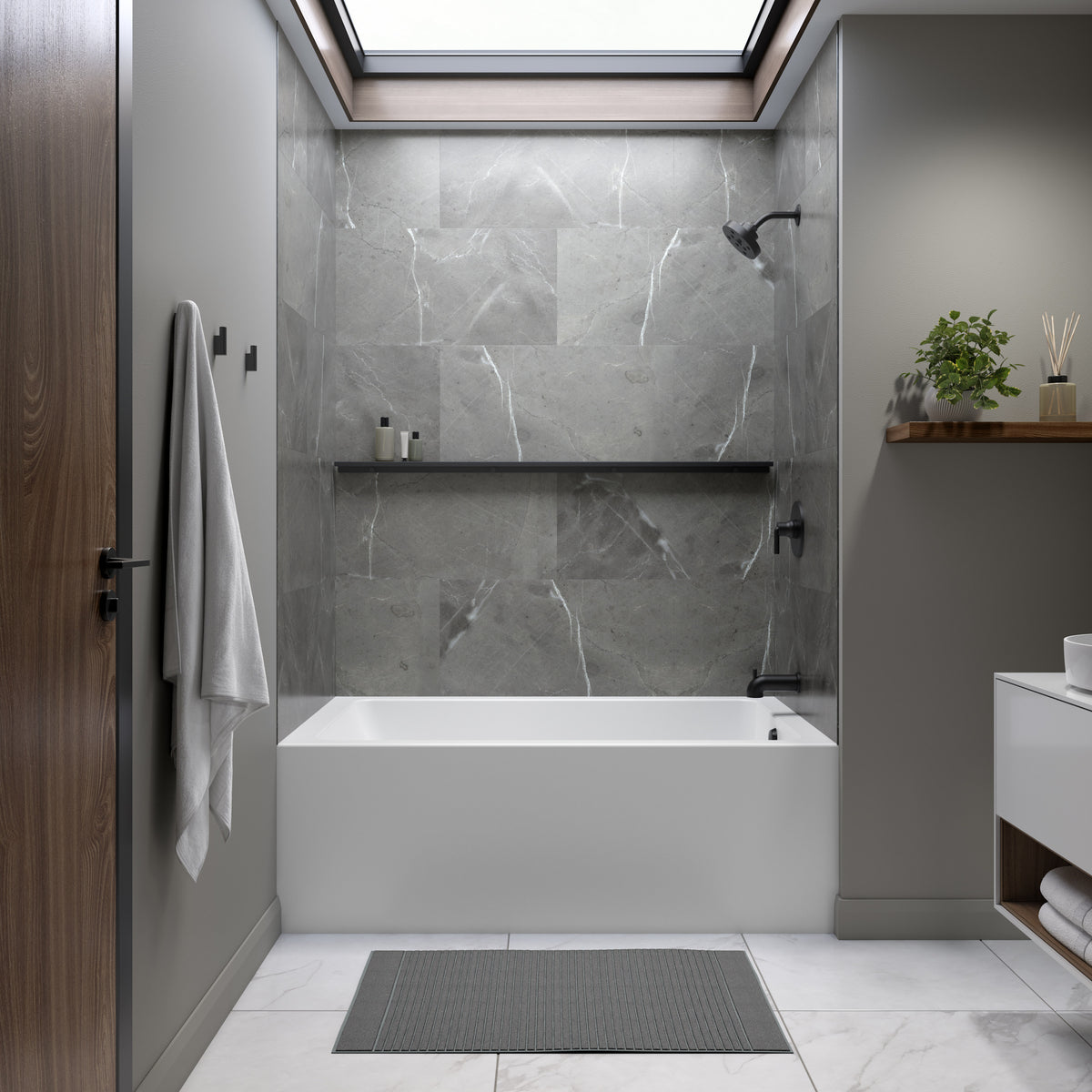 Neptune Pia 3660 IFS Acrylic Alcove Bathtub in White