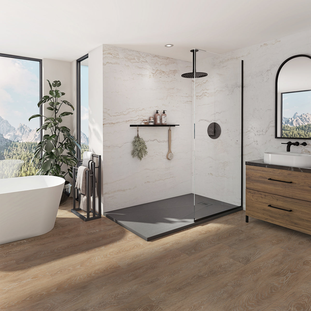Neptune Pietra 6036 Stone Composite Shower Base - image 2