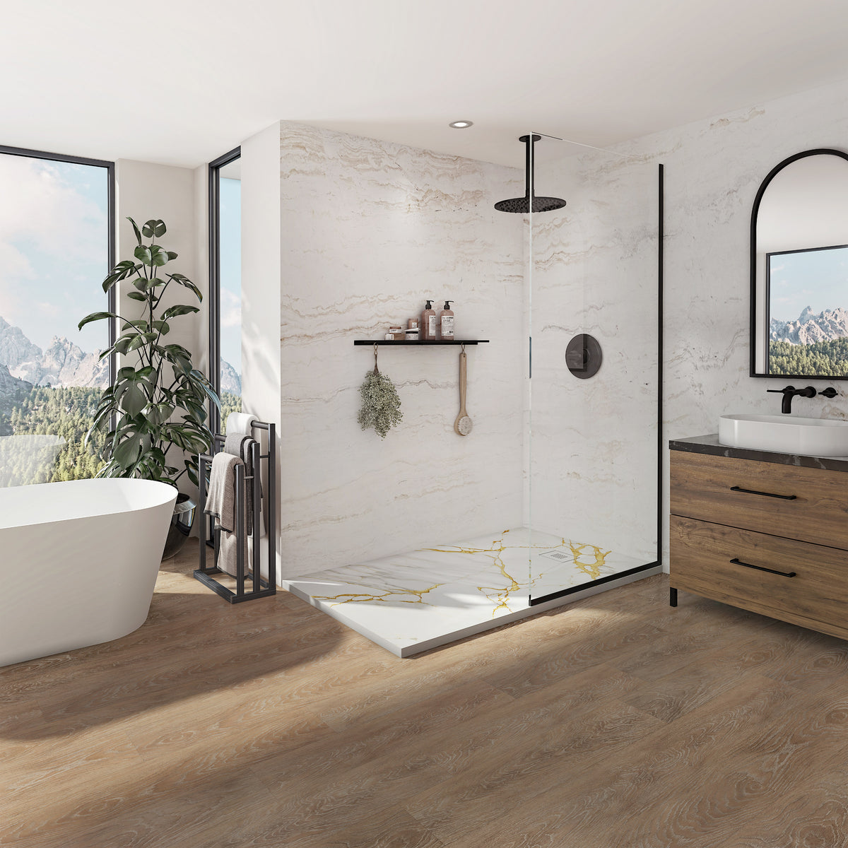 Neptune Pietra 6036 Stone Composite Shower Base - image 3