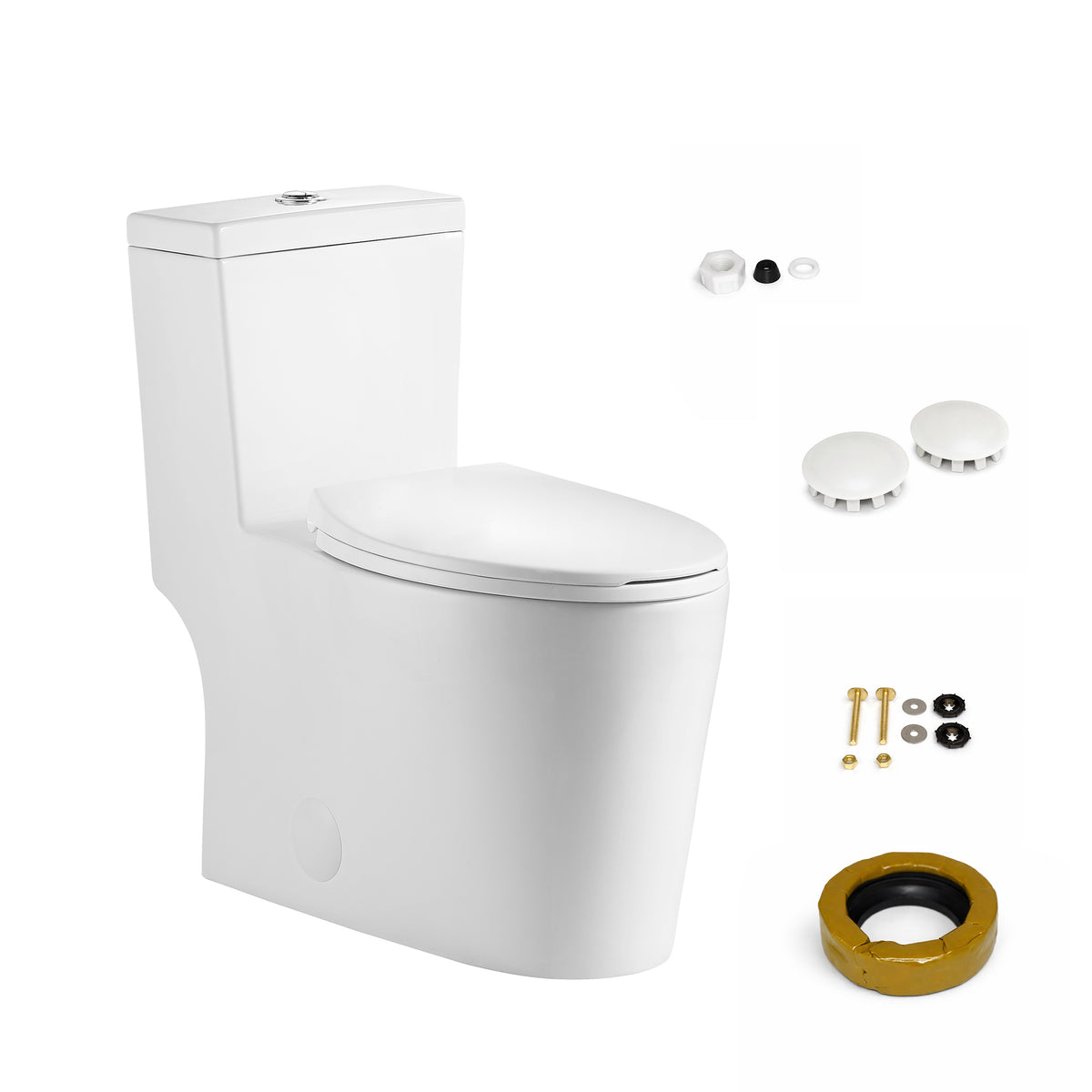 Neptune Prague 4.1/6L Dual Flush Elongated One-Piece Toilet in White - image 2
