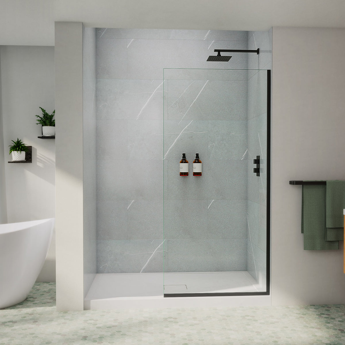 Neptune Reka 34 x 72 in 10mm Shower Screen for Alcove Installation - image 6