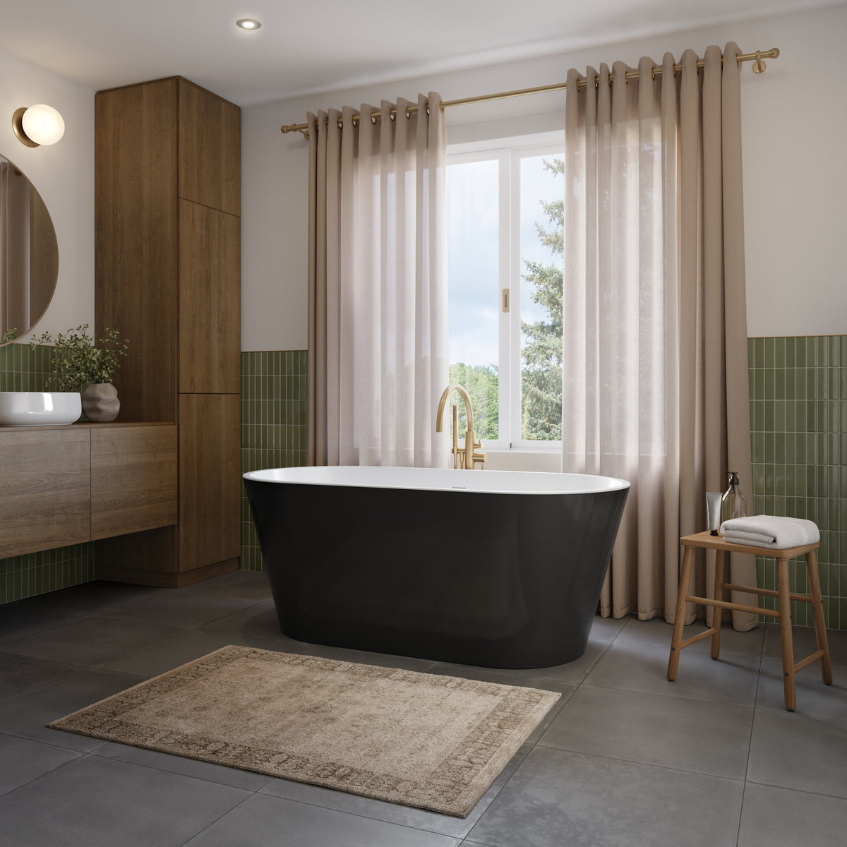 Neptune Riga 6030 AFR Acrylic Freestanding Center Drain Bathtub - image 3