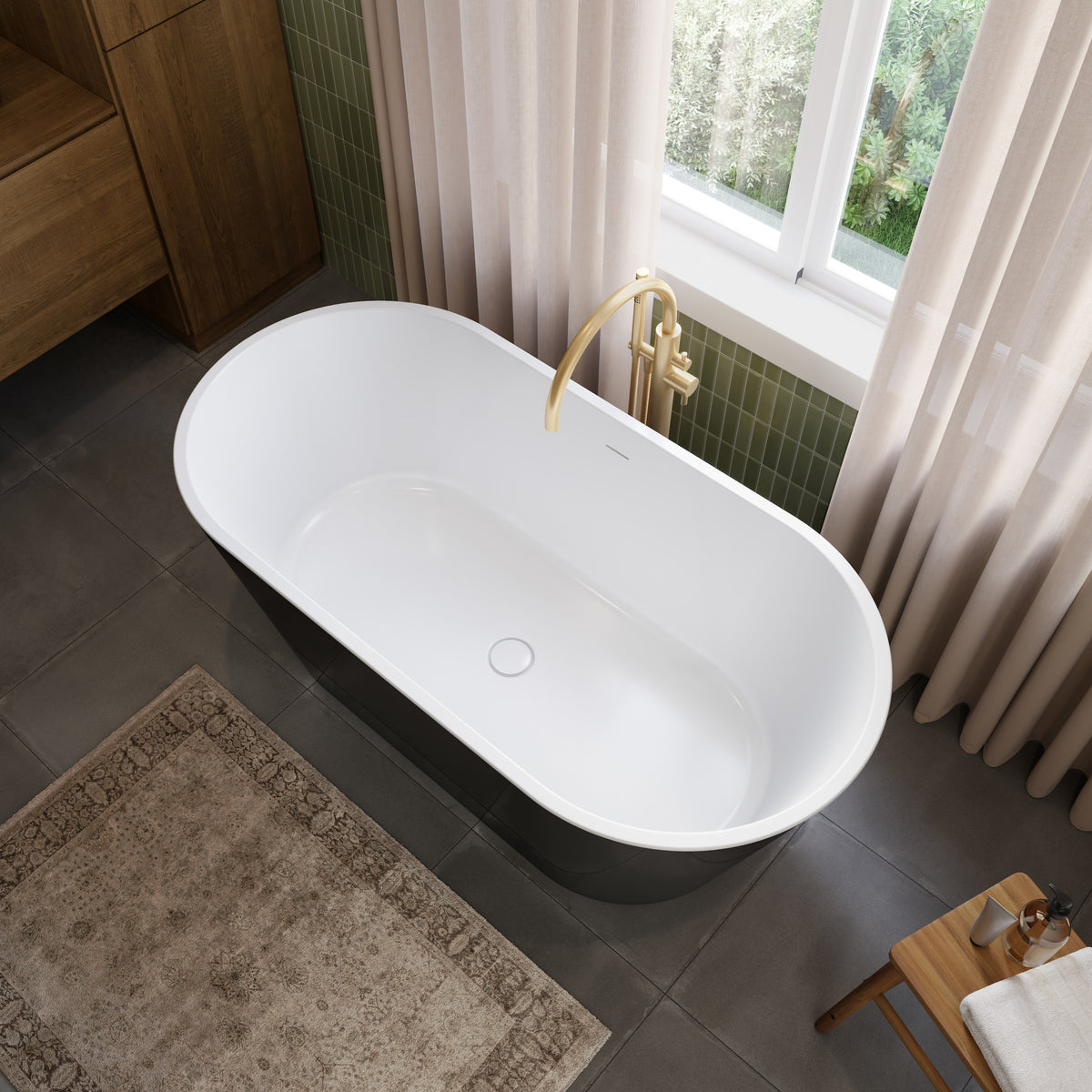 Neptune Riga 6030 AFR Acrylic Freestanding Center Drain Bathtub - image 4