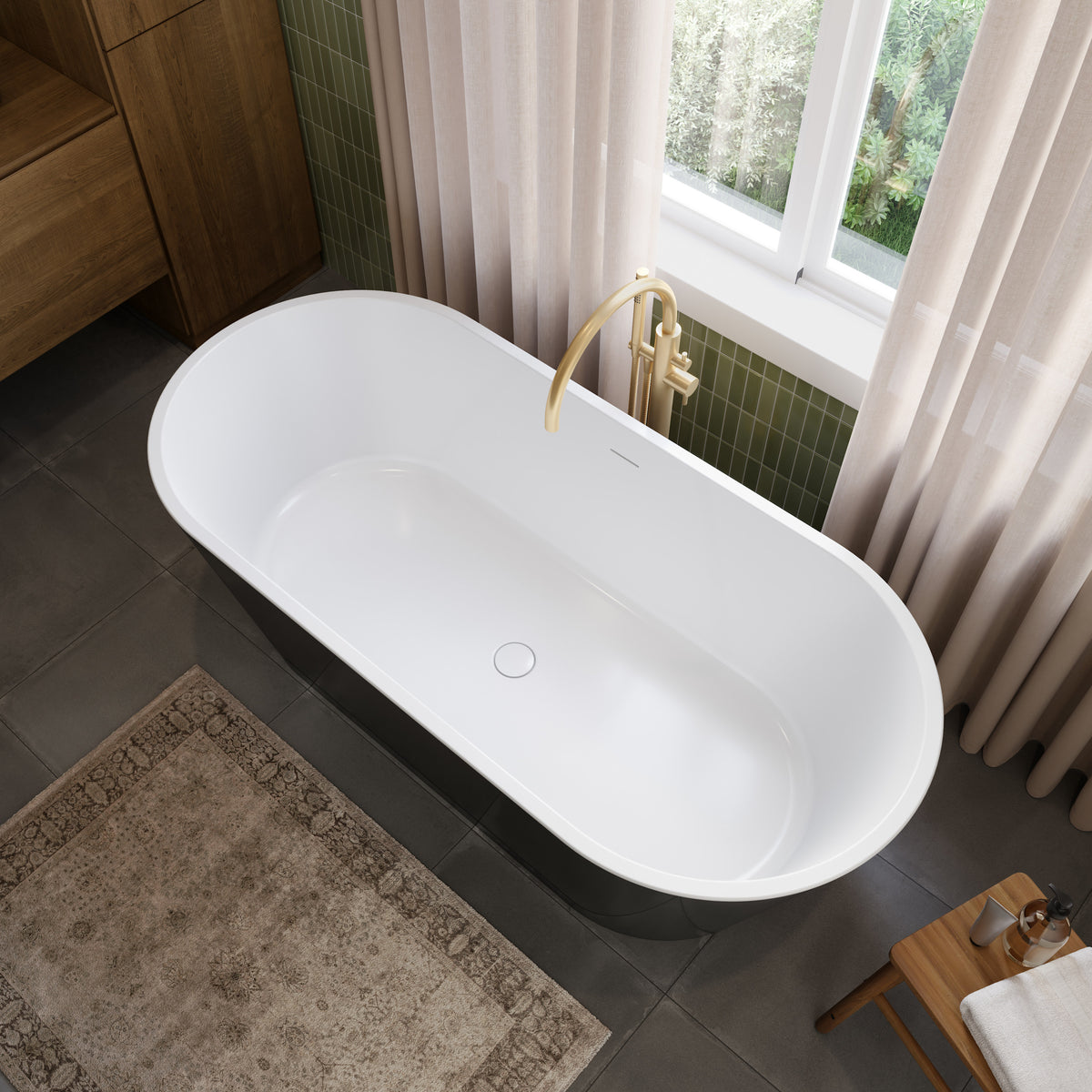Neptune Riga 6731 AFR Acrylic Freestanding Center Drain Bathtub - image 4