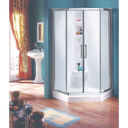 Neptune Saturne 3838 Neo-Angle Acrylic Corner Two-Piece Shower with Center Drain in White
