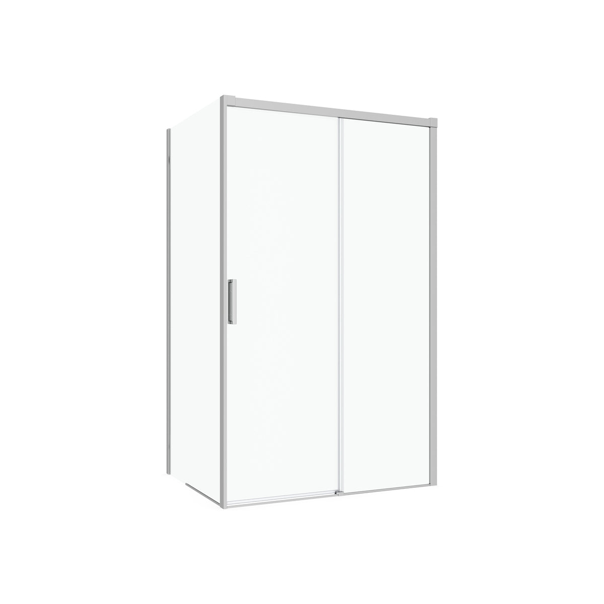 Neptune Sella 48 x 32 x 74 in 6 mm Sliding Shower Door for Corner Installation with Clear glass in Chrome - image 2
