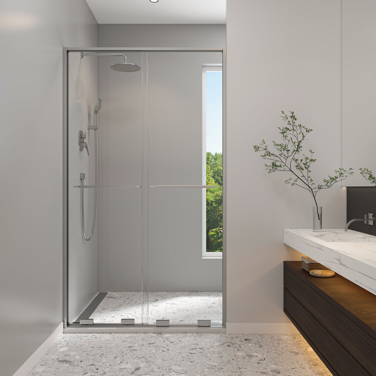 Neptune Solani 45 - 47 1/2 x 79 3/4 in 8mm Bypass Shower Door for Alcove Installation