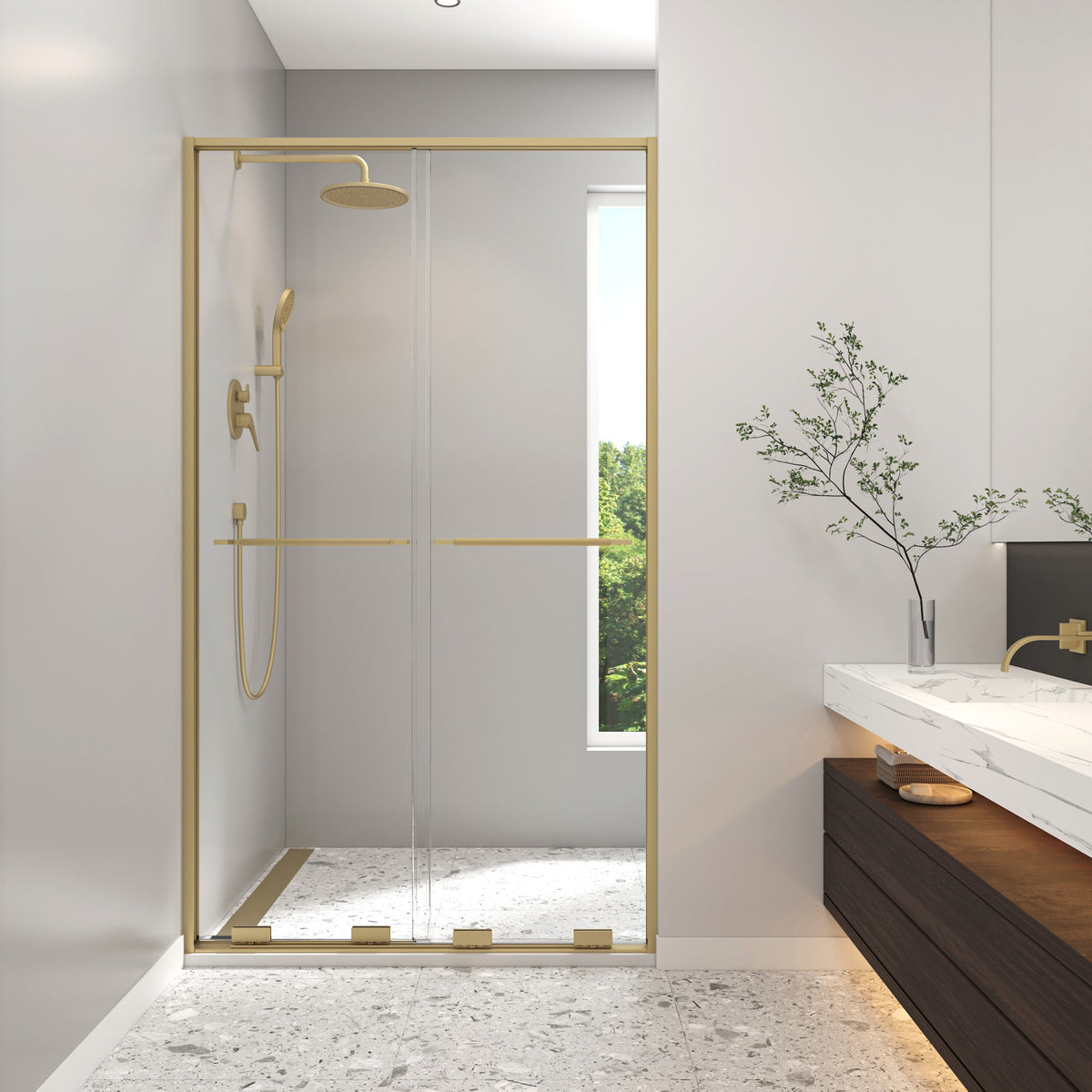 Neptune Solani 45 - 47 1/2 x 79 3/4 in 8mm Bypass Shower Door for Alcove Installation - image 11