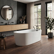 Neptune Vapora F1 6036 Acrylic Freestanding End Drain Bathtub in White