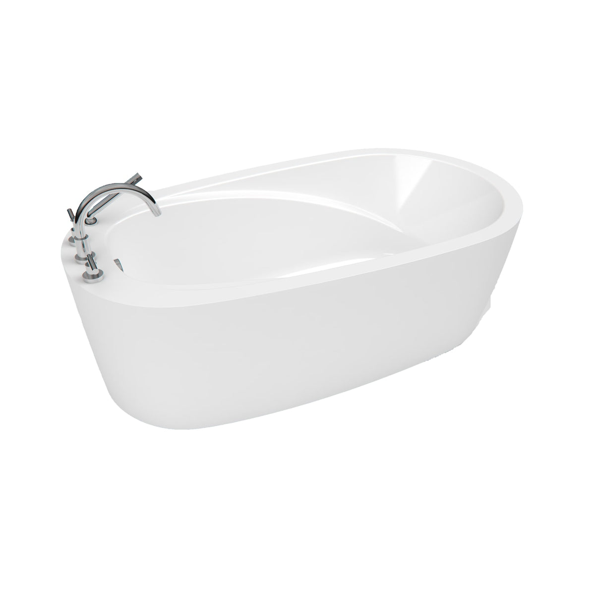 Neptune Vapora F2 3672 Acrylic Freestanding End Drain Bathtub in White - image 2