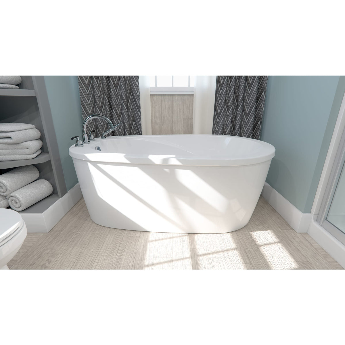 Neptune Vapora F2 6636 Acrylic Freestanding End Drain Bathtub in White