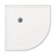 Neptune Zen 3636 Acrylic Neo-Round Shower Base in White with Corner Drain