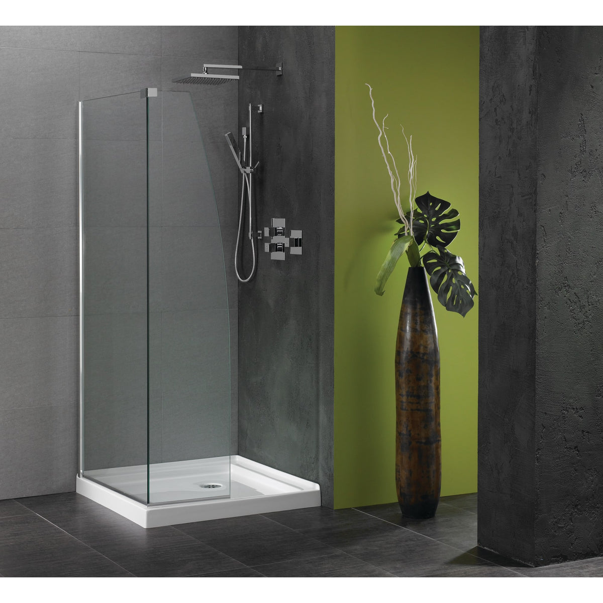 Neptune Zen 3636 Acrylic Shower Base in White with Center Drain - image 2