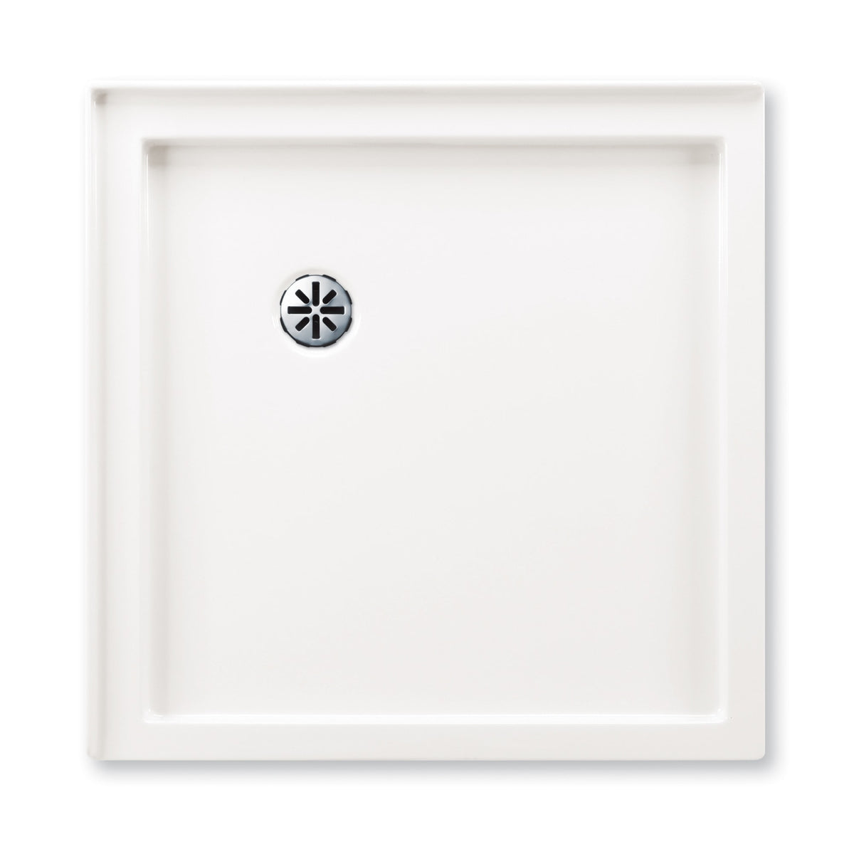 Neptune Zen 3636 Acrylic Shower Base in White with Center Drain - image 3