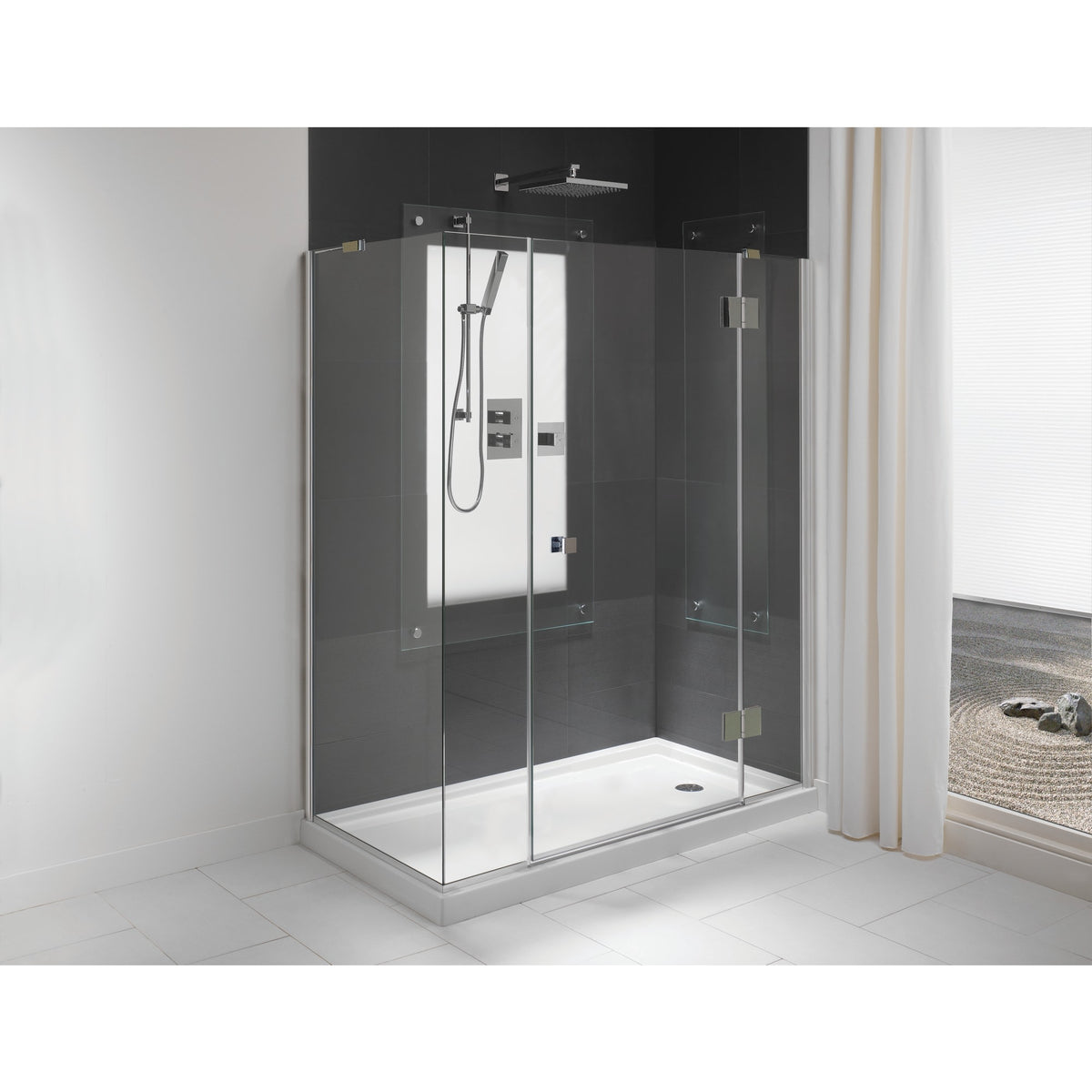 Neptune Zen 4836 Acrylic Shower Base in White with Center Drain - image 3