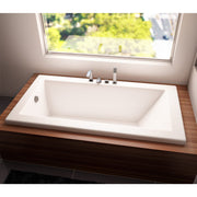 Neptune Zen 6634 Acrylic Drop-In End Drain Bathtub with 2 in Deck in White