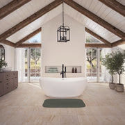 Neptune Zilina 7134 AFR Solid Surface Freestanding Double Slipper Center Drain Bathtub in Matte White