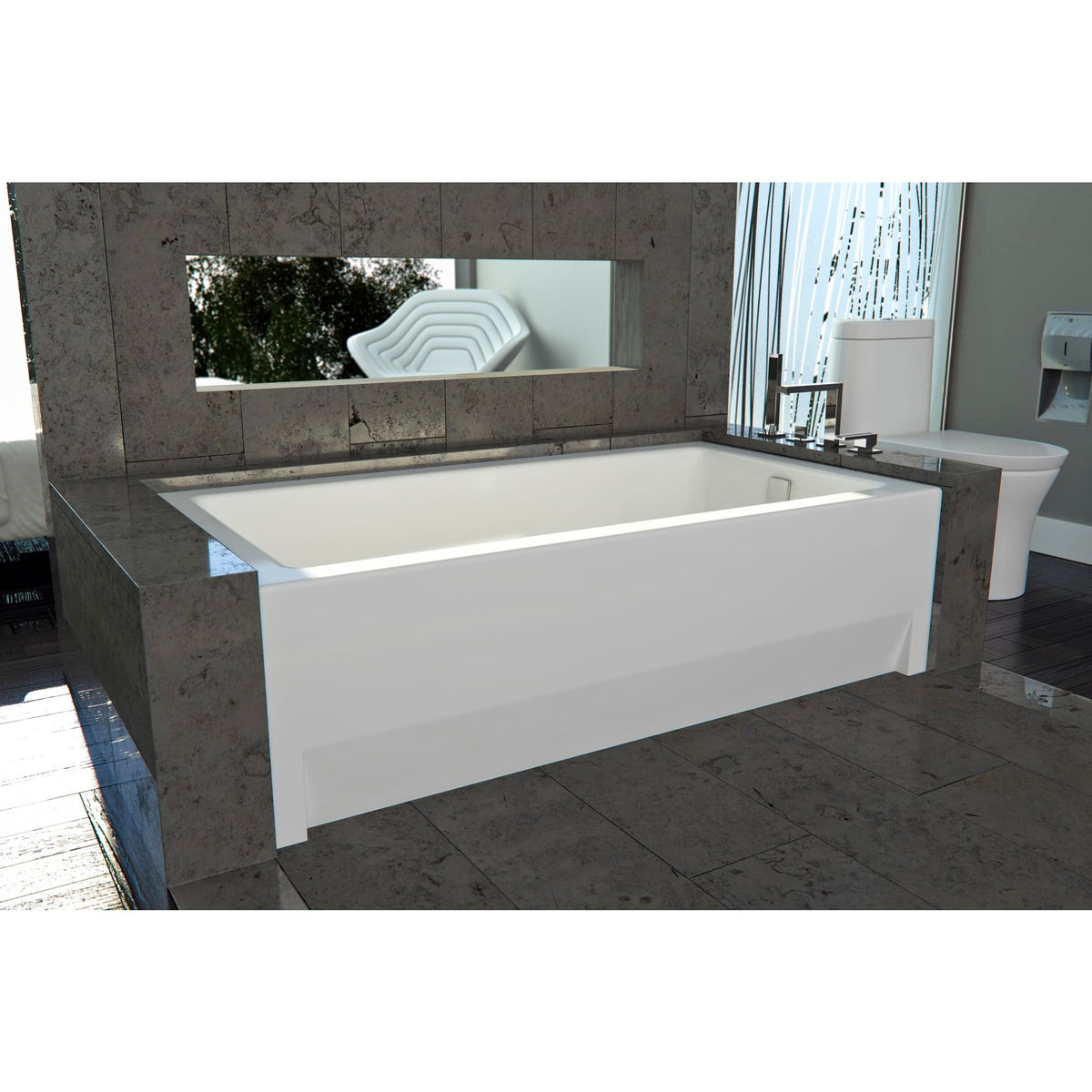 Neptune Zora 6032 IFS Acrylic Alcove Left Drain Bathtub in White