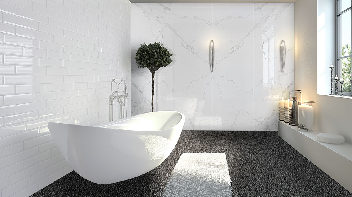 MSI Noir Ash Mini Pebble Tumbled Marble mosaic (SMOT-PEB-NOIASHT) – MSI room scene