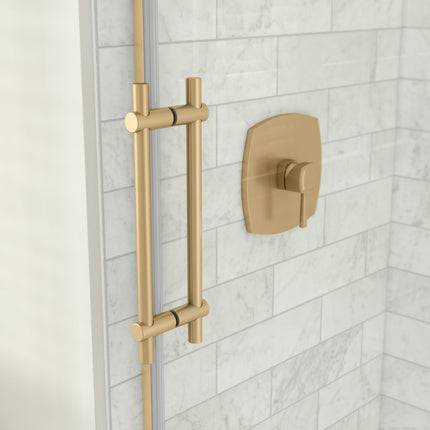 Odyssey SC 48" x 32" x 78" 8mm Sliding Shower Door for Corner Installation with Clear glass in Brushed Gold - Plumbing Market