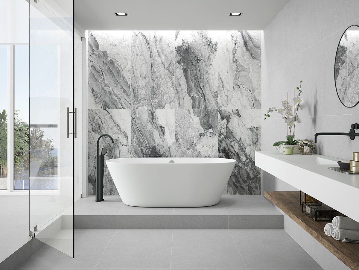 MSI Kaya Onda Gray 24 x 48 Polished Porcelain tile (NKAYONDGRA2448P) – MSI room scene