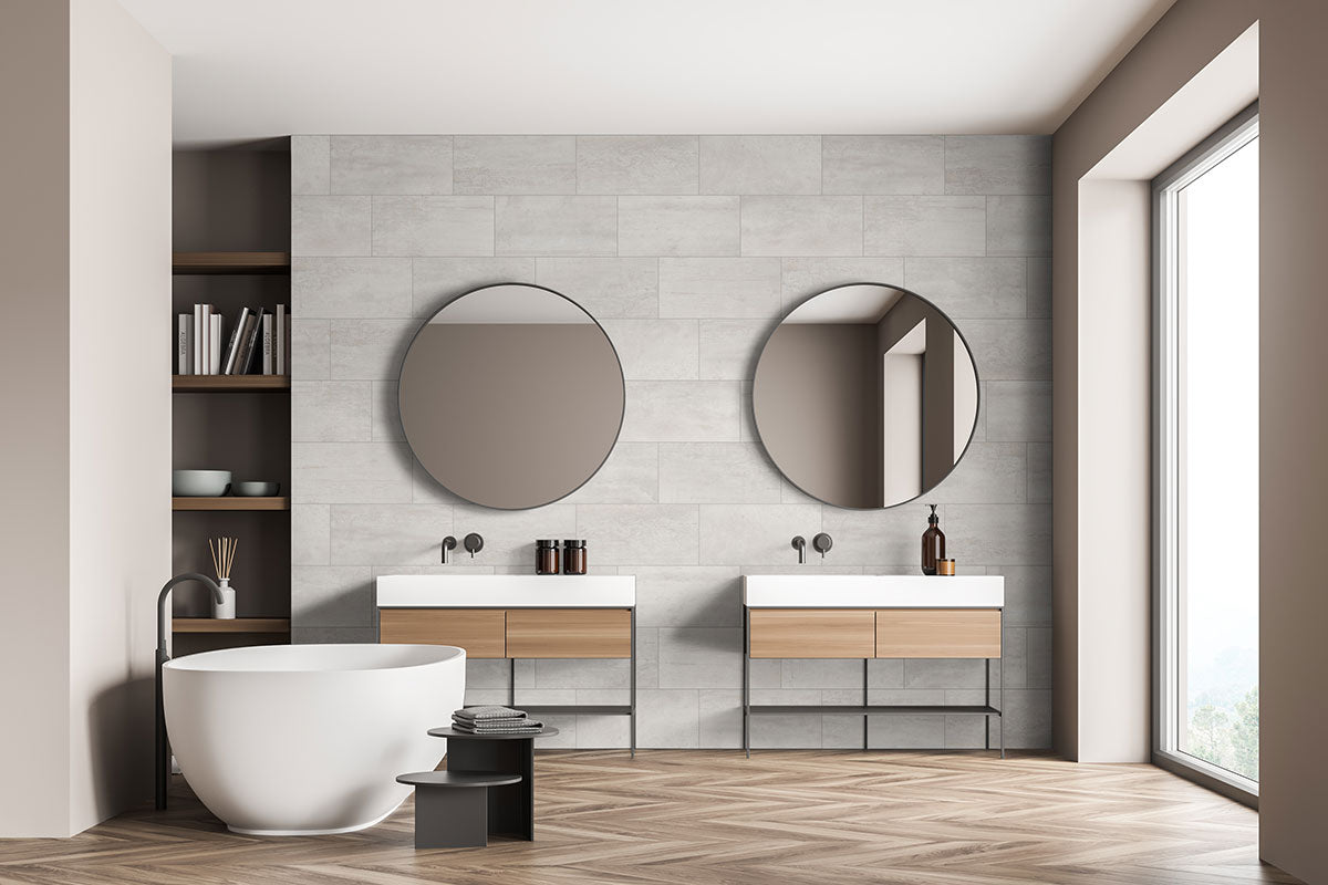 MSI Oxide Blanc 2 x 2 Matte Porcelain mosaic (NOXIBLA2X2) – MSI room scene (bathroom)