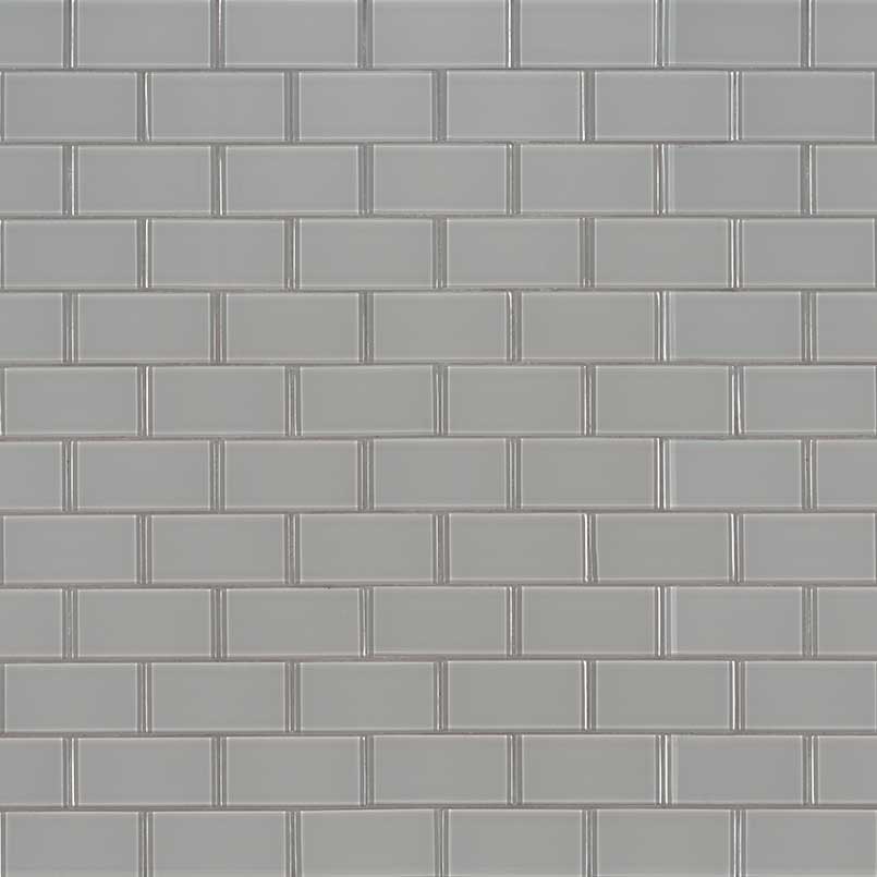 MSI Oyster Gray 2 x 4 Glass mosaic (SMOT-GLSST-OYGR8MM) – MSI product image