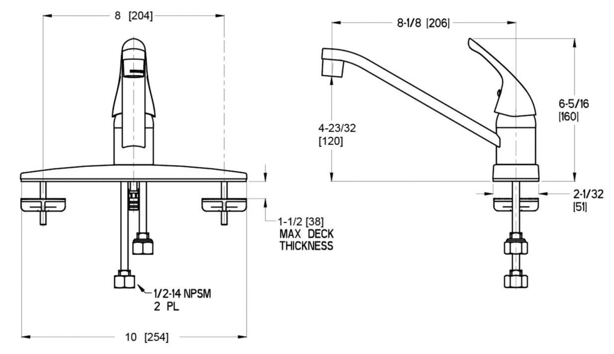 Pfister G134-1444 - dimensions