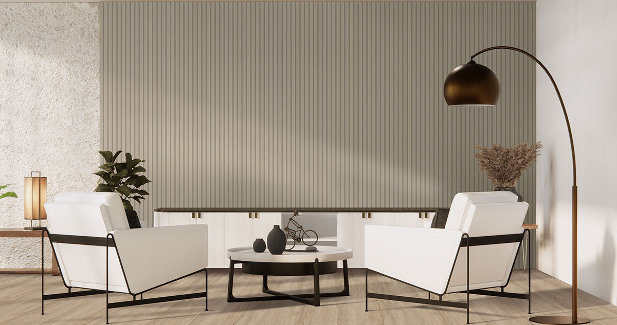 MSI Dusk 9.5 x 94.5 MDF slat panel (WPNL-ACWFLTDUS9.5x94.5) – MSI room scene (living room)