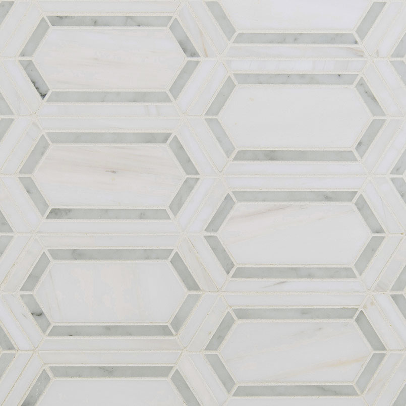 MSI Pavilion Picket Polished Marble mosaic (SMOT-BIANDOL-PAVPK8MM) – MSI product image
