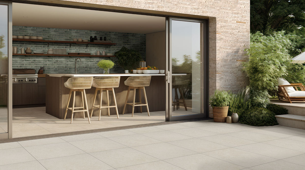 MSI Living Style Pearl 24 x 24 Matte Porcelain paver (LPAVNLIVPEA2424) – MSI room scene (living room)