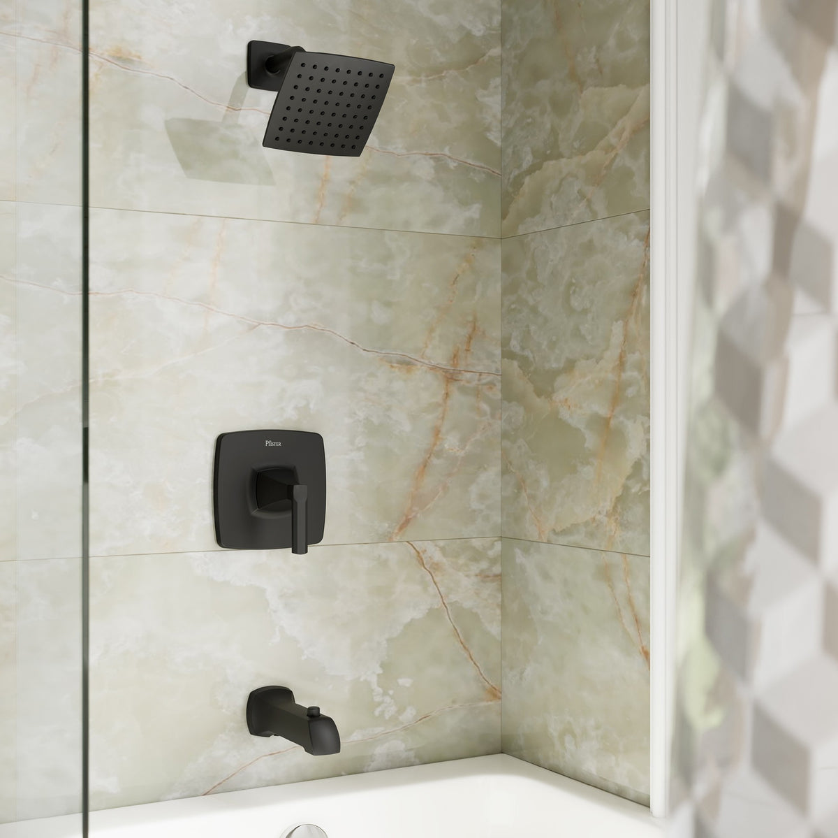 Pfister Vaneri 1-Handle Tub & Shower Trim in Matte Black - view 3
