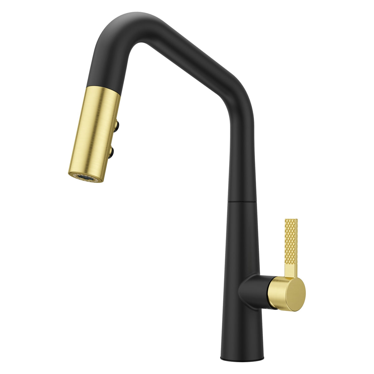 Pfister Asari 1-Handle Pull-Down Kitchen Faucet in Combo-Matte Black and Brushed Gold