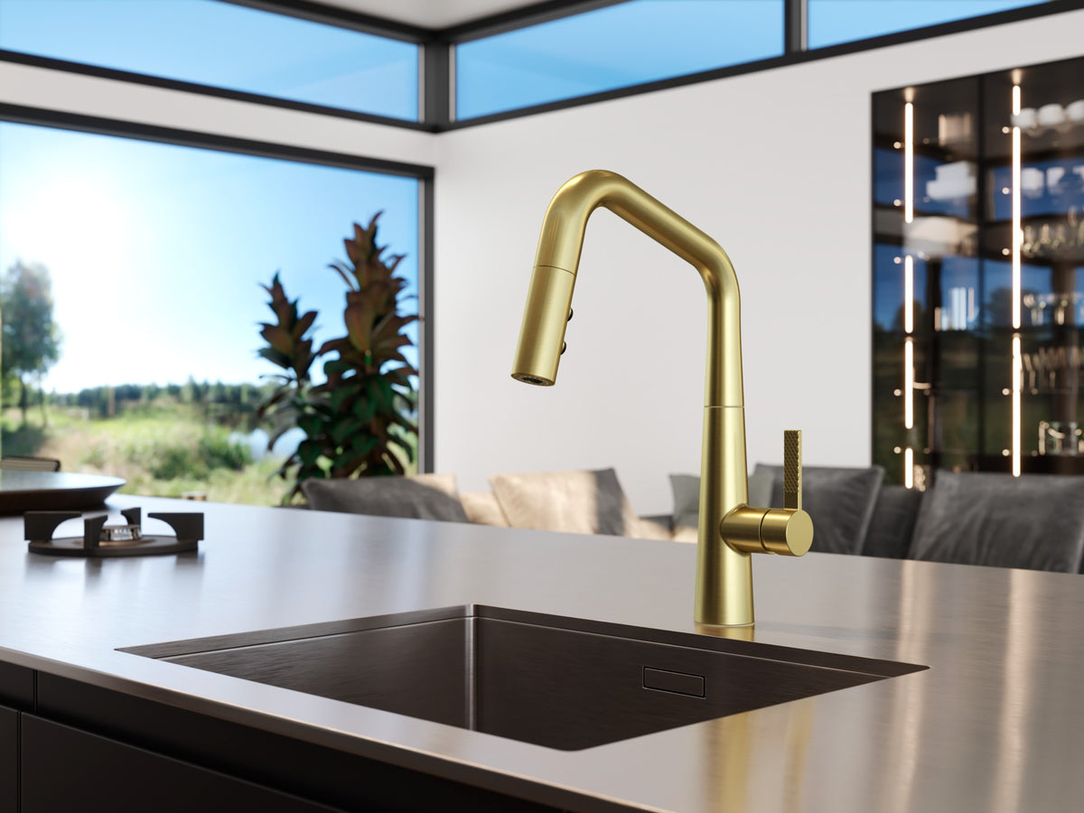 Pfister Asari 1-Handle Pull-Down Kitchen Faucet in Brushed Gold - view 7