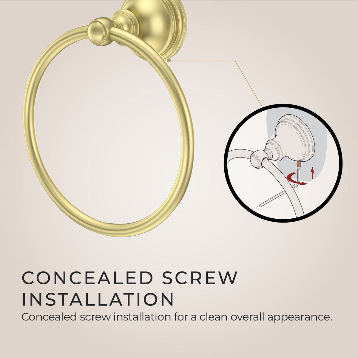 Pfister Tisbury Towel Ring in Brushed Gold - view 3