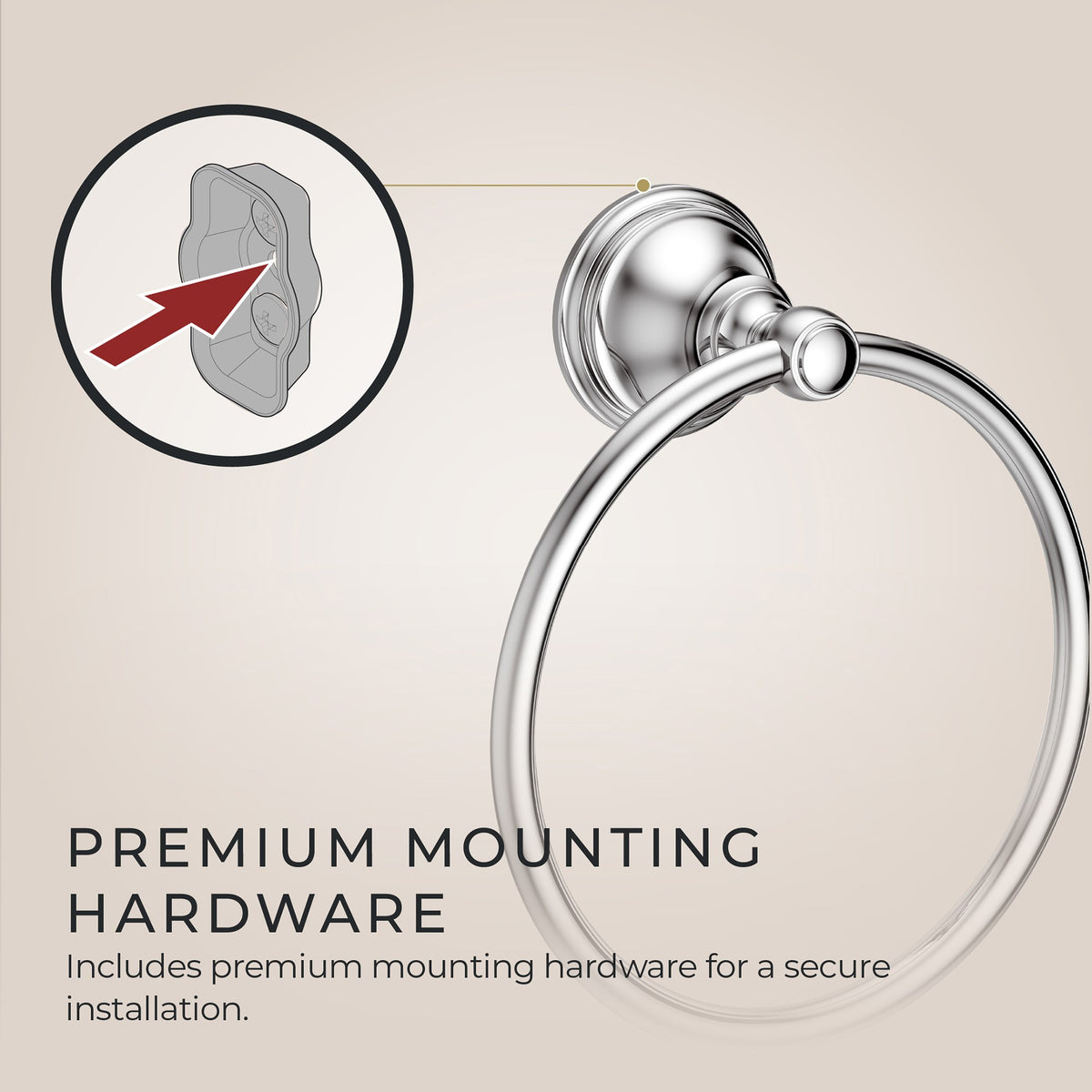 Pfister Tisbury Towel Ring in Polished Chrome - view 3
