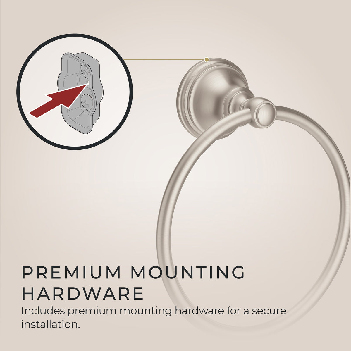 Pfister Tisbury Towel Ring in Brushed Nickel - view 2
