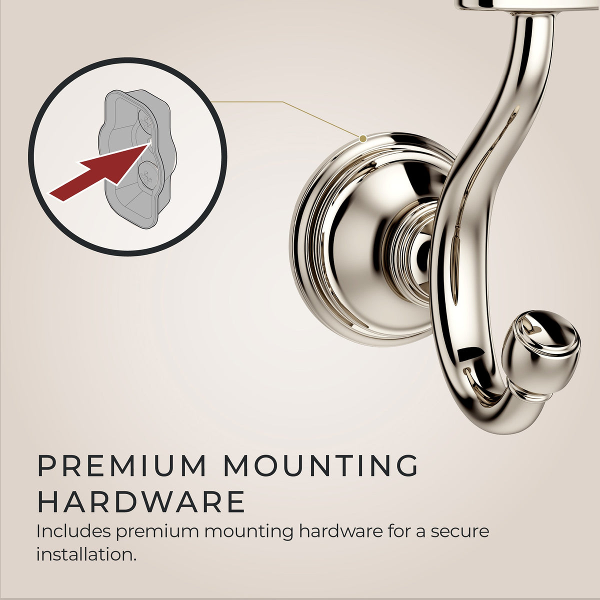 Pfister Tisbury Robe Hook in Polished Nickel - view 2