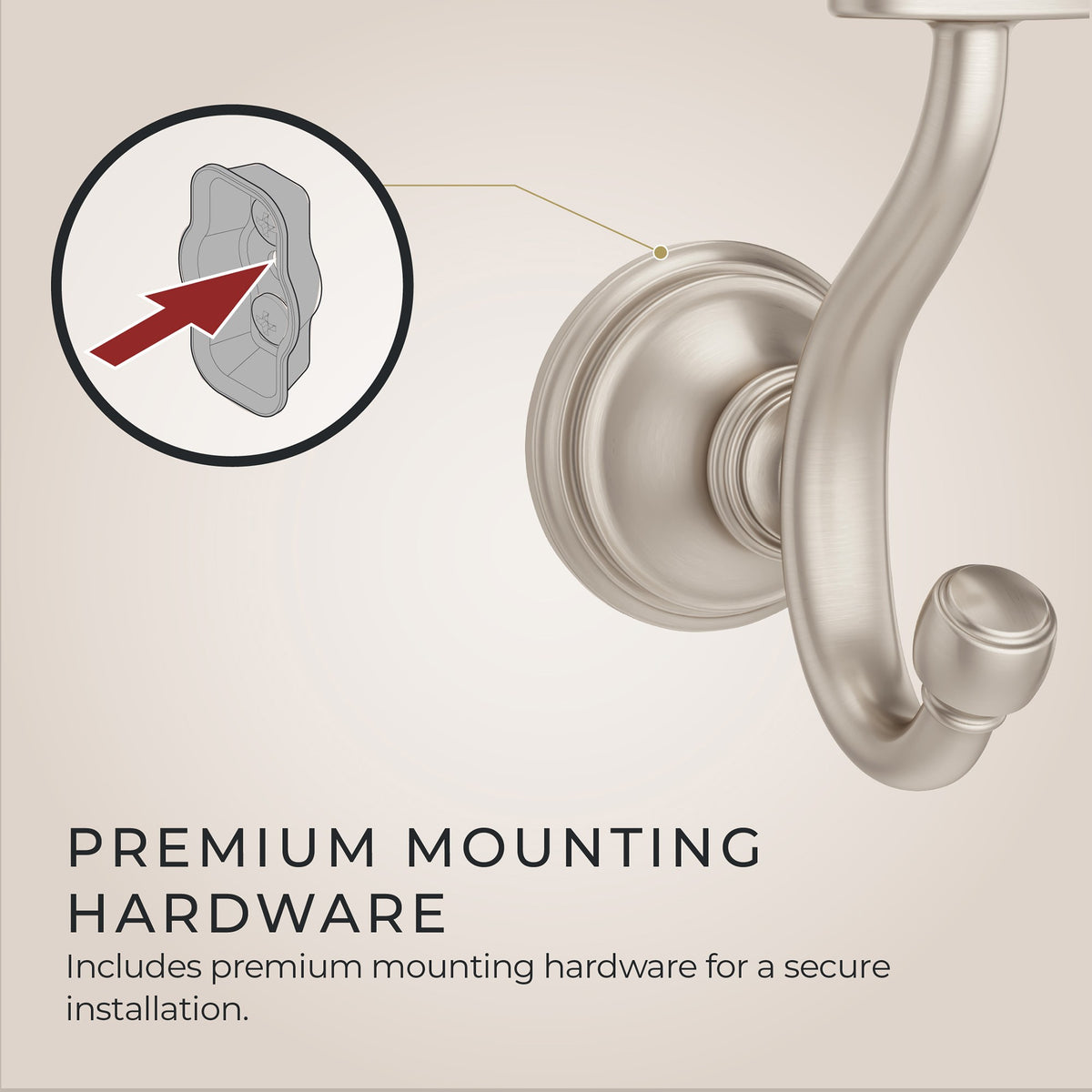 Pfister Tisbury Robe Hook in Brushed Nickel - view 3