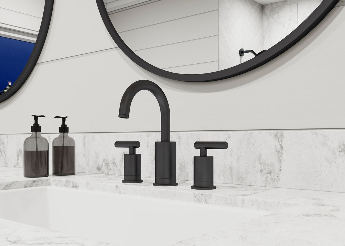 Pfister Contempra 2-Handle 8" Widespread Bathroom Faucet LG49-NCP in Matte Black - view 6
