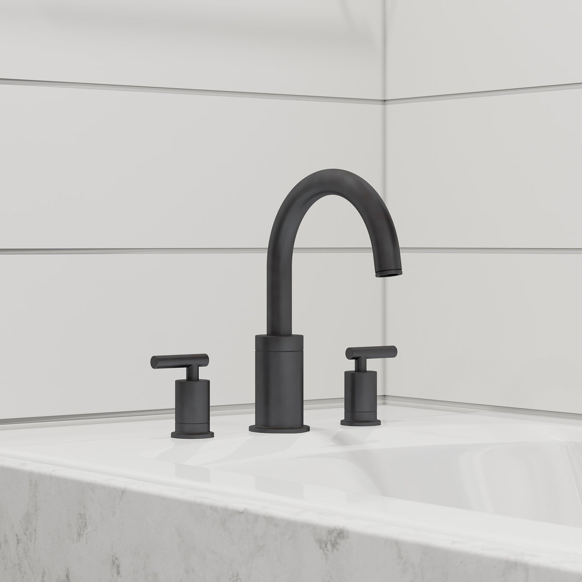 Pfister Contempra 2-Handle Roman Tub Trim Kit in Matte Black - view 2