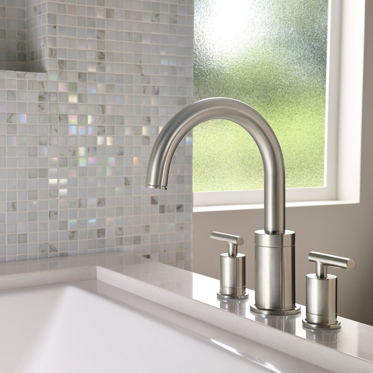 Pfister Contempra 2-Handle Roman Tub Trim Kit in Brushed Nickel - view 2