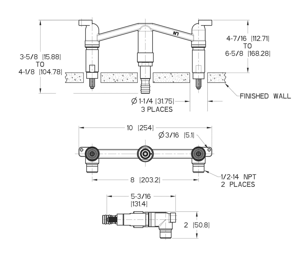 Pfister L0W8-0100 - dimensions
