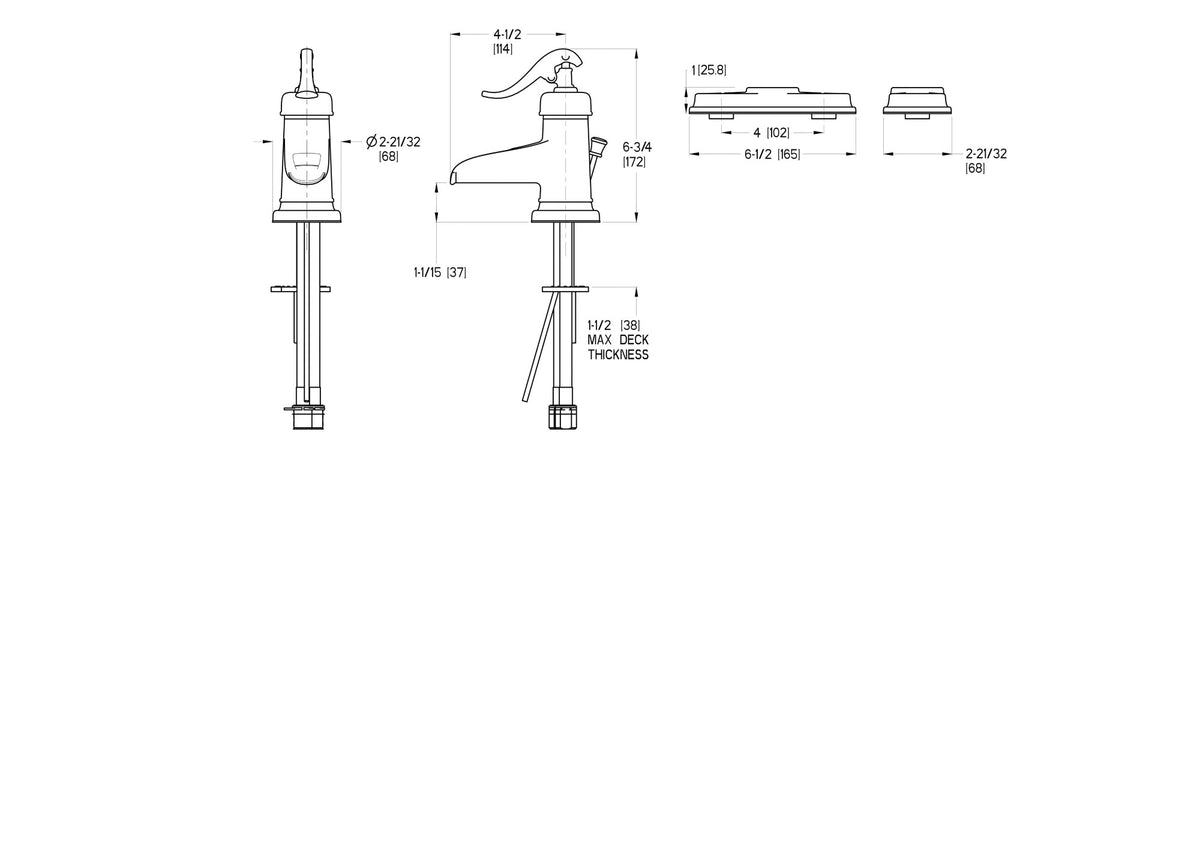Pfister LF-M42-YPYY - dimensions